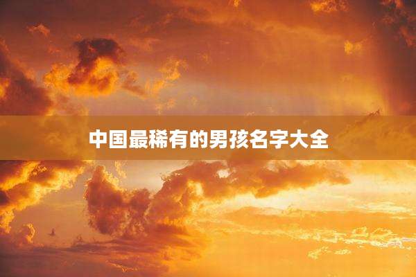 中国最稀有的男孩名字大全