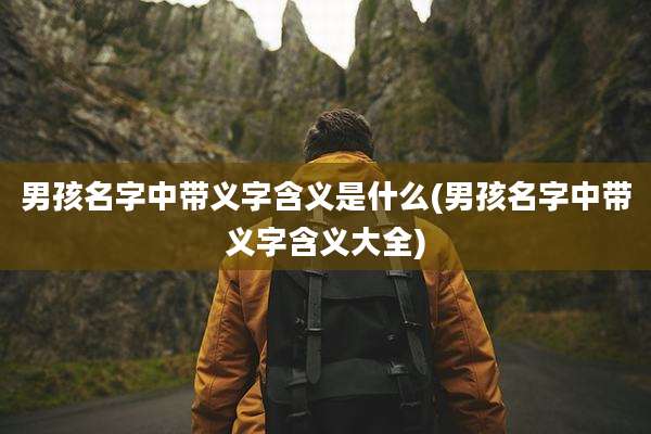 男孩名字中带义字含义是什么(男孩名字中带义字含义大全)