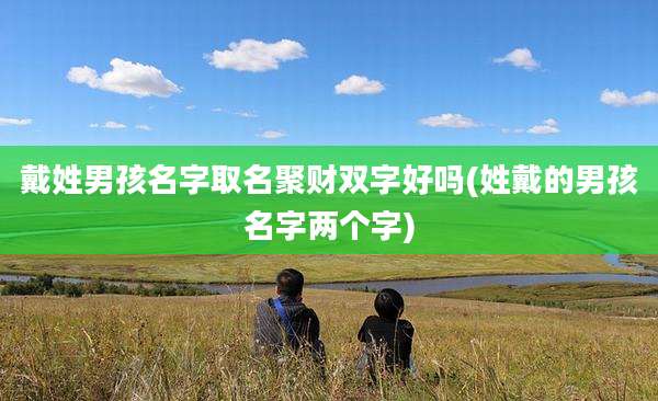 戴姓男孩名字取名聚财双字好吗(姓戴的男孩名字两个字)