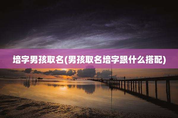 培字男孩取名(男孩取名培字跟什么搭配)
