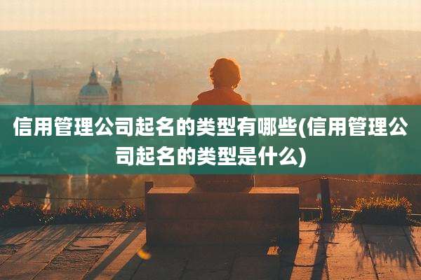 信用管理公司起名的类型有哪些(信用管理公司起名的类型是什么)