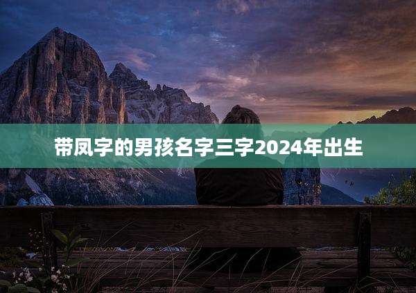 带凤字的男孩名字三字2024年出生