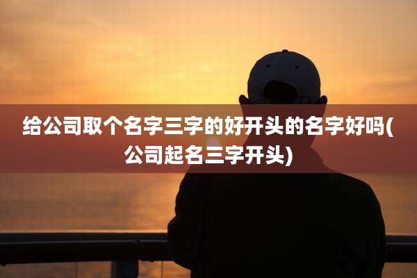 给公司取个名字三字的好开头的名字好吗(公司起名三字开头)