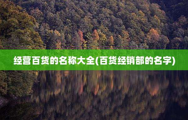 经营百货的名称大全(百货经销部的名字)