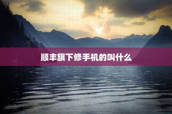 顺丰旗下修手机的叫什么