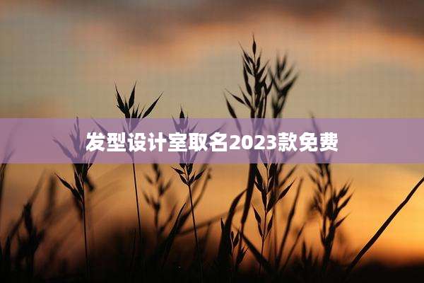发型设计室取名2023款免费