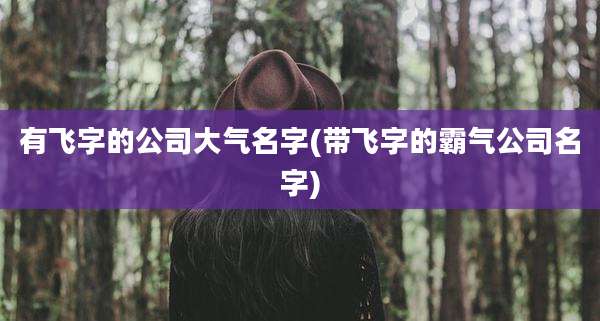 有飞字的公司大气名字(带飞字的霸气公司名字)