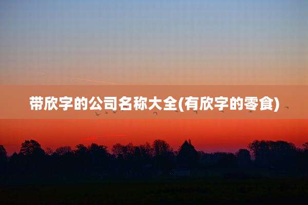 带欣字的公司名称大全(有欣字的零食)