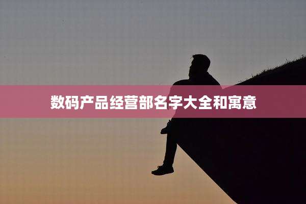 数码产品经营部名字大全和寓意