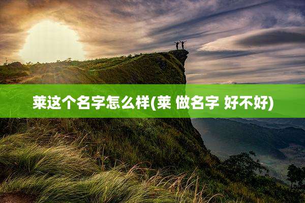 莱这个名字怎么样(莱 做名字 好不好)