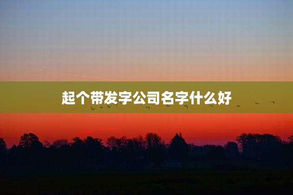 起个带发字公司名字什么好