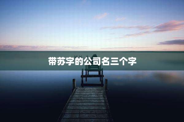 带苏字的公司名三个字