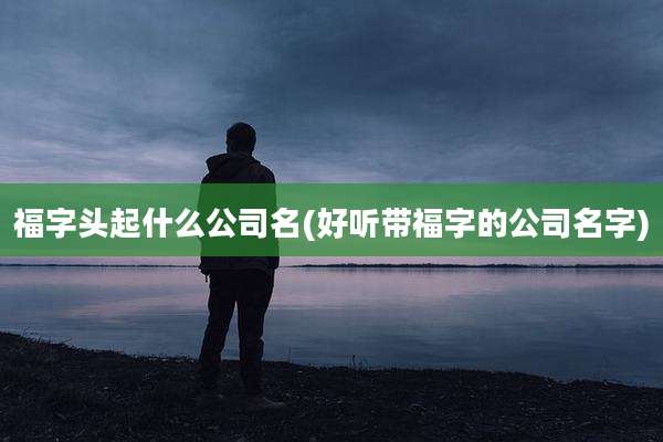福字头起什么公司名(好听带福字的公司名字)