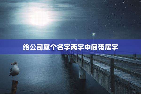 给公司取个名字两字中间带居字