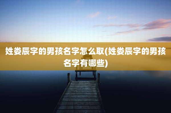 姓娄辰字的男孩名字怎么取(姓娄辰字的男孩名字有哪些)
