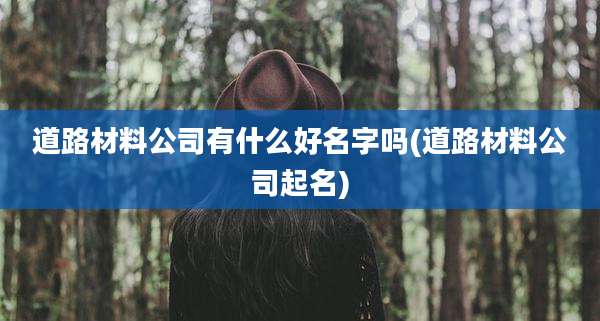 道路材料公司有什么好名字吗(道路材料公司起名)