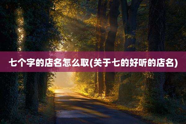 七个字的店名怎么取(关于七的好听的店名)