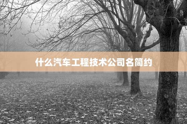 什么汽车工程技术公司名简约