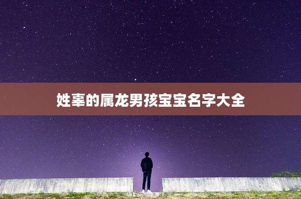 姓辜的属龙男孩宝宝名字大全