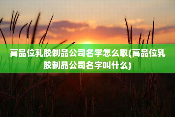 高品位乳胶制品公司名字怎么取(高品位乳胶制品公司名字叫什么)