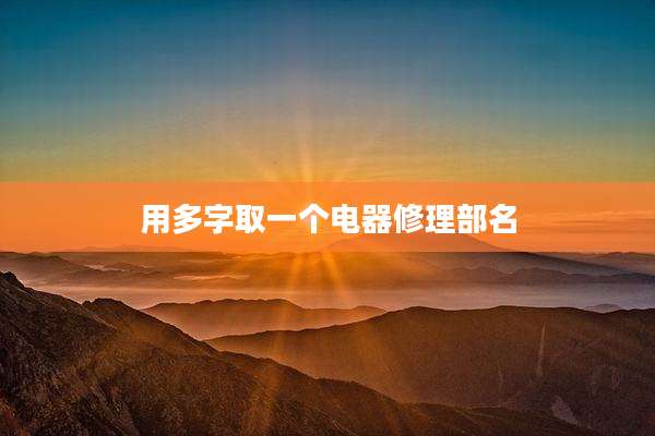 用多字取一个电器修理部名