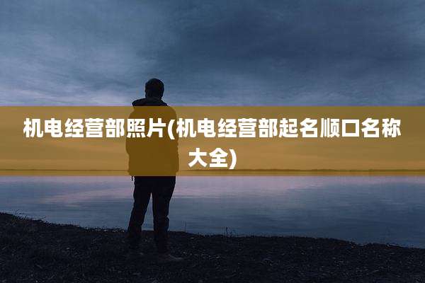 机电经营部照片(机电经营部起名顺口名称大全)