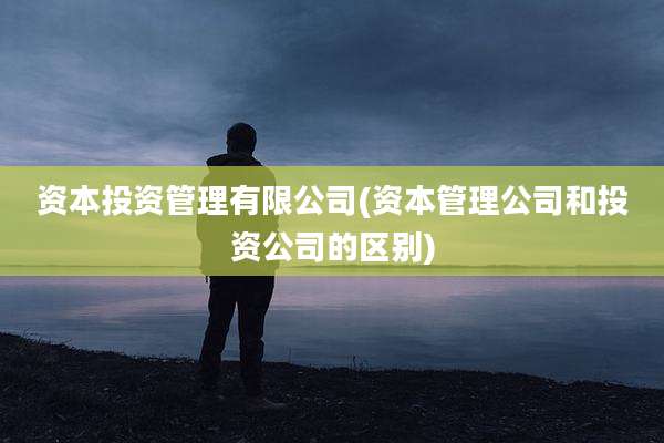 资本投资管理有限公司(资本管理公司和投资公司的区别)