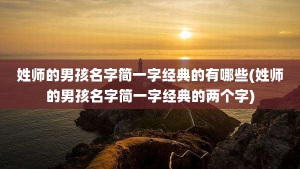 姓师的男孩名字简一字经典的有哪些(姓师的男孩名字简一字经典的两个字)