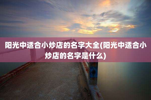 阳光中适合小炒店的名字大全(阳光中适合小炒店的名字是什么)