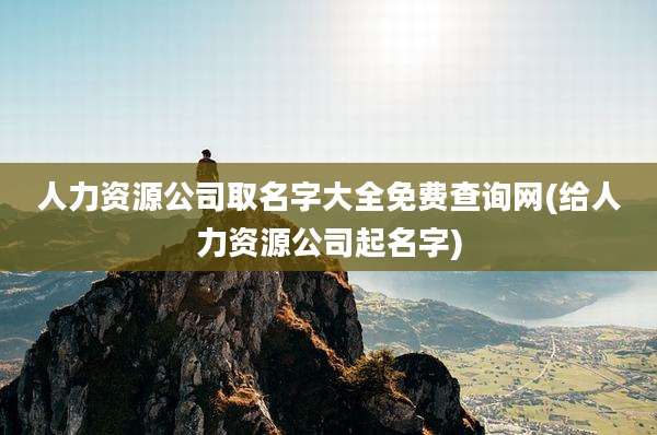人力资源公司取名字大全免费查询网(给人力资源公司起名字)