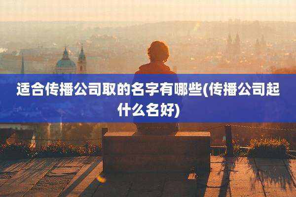 适合传播公司取的名字有哪些(传播公司起什么名好)