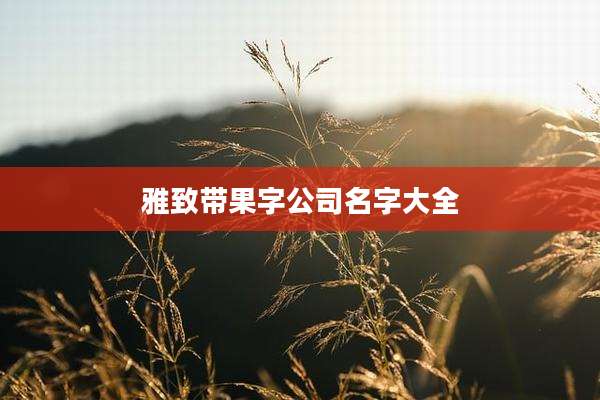 雅致带果字公司名字大全