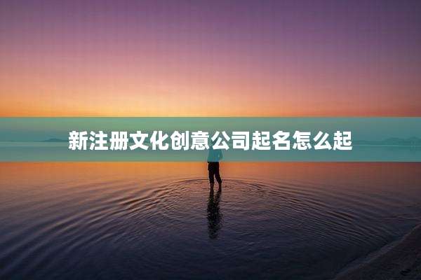 新注册文化创意公司起名怎么起