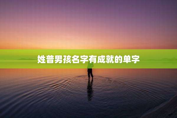 姓普男孩名字有成就的单字
