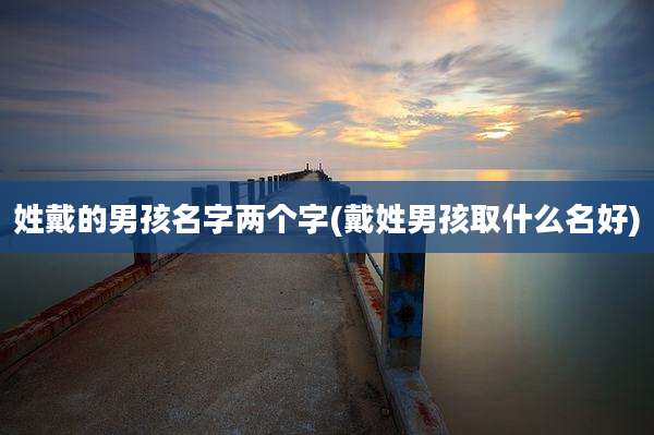 姓戴的男孩名字两个字(戴姓男孩取什么名好)
