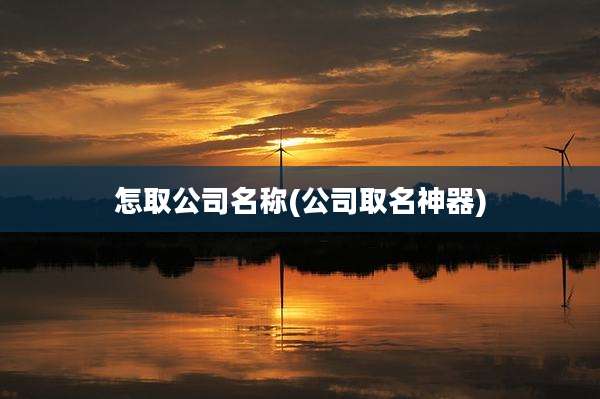 怎取公司名称(公司取名神器)