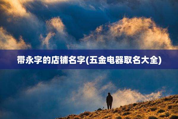 带永字的店铺名字(五金电器取名大全)