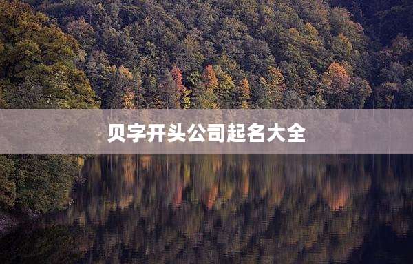 贝字开头公司起名大全