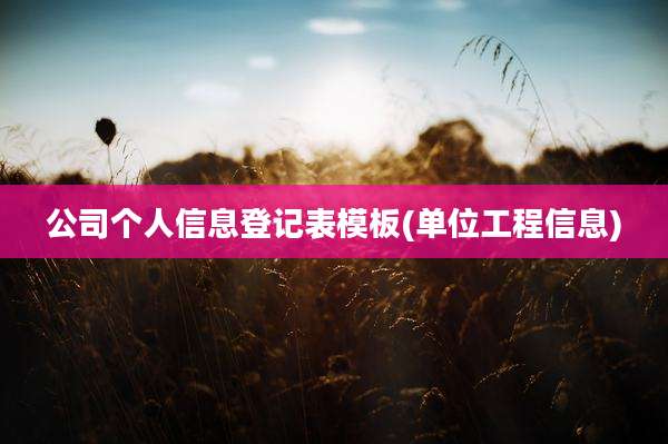 公司个人信息登记表模板(单位工程信息)