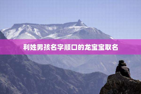 利姓男孩名字顺口的龙宝宝取名