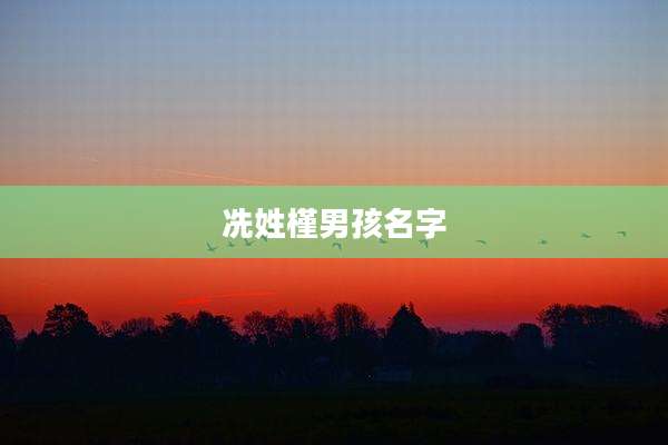 冼姓槿男孩名字
