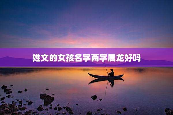 姓文的女孩名字两字属龙好吗