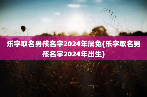 乐字取名男孩名字2024年属兔(乐字取名男孩名字2024年出生)