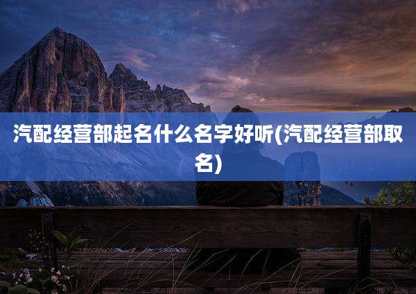 汽配经营部起名什么名字好听(汽配经营部取名)