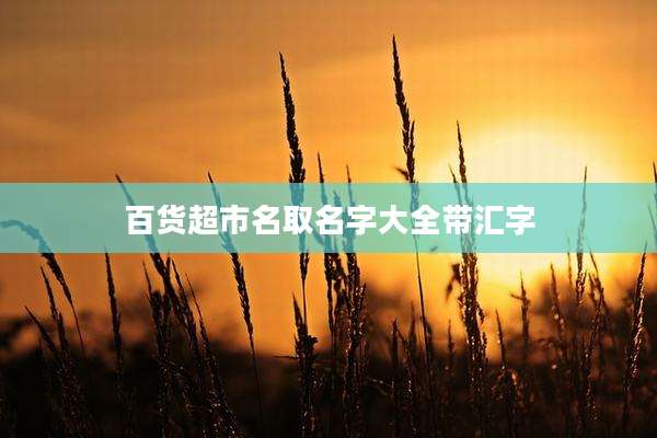 百货超市名取名字大全带汇字