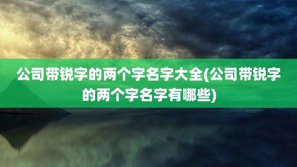 公司带锐字的两个字名字大全(公司带锐字的两个字名字有哪些)