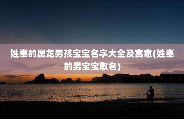 姓辜的属龙男孩宝宝名字大全及寓意(姓辜的男宝宝取名)
