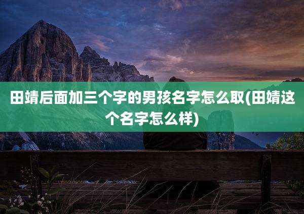 田靖后面加三个字的男孩名字怎么取(田婧这个名字怎么样)