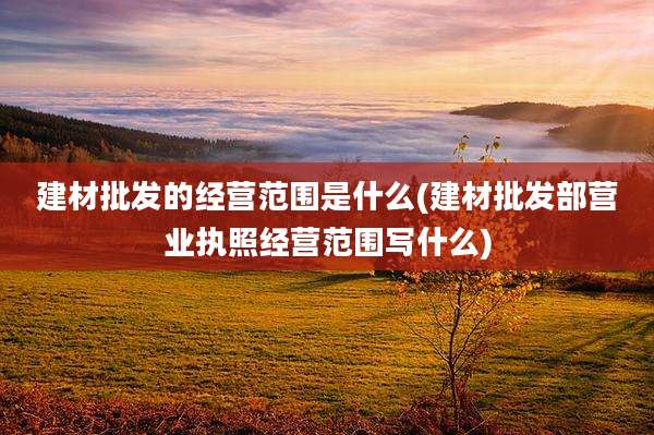 建材批发的经营范围是什么(建材批发部营业执照经营范围写什么)