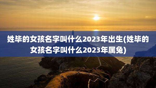姓毕的女孩名字叫什么2023年出生(姓毕的女孩名字叫什么2023年属兔)